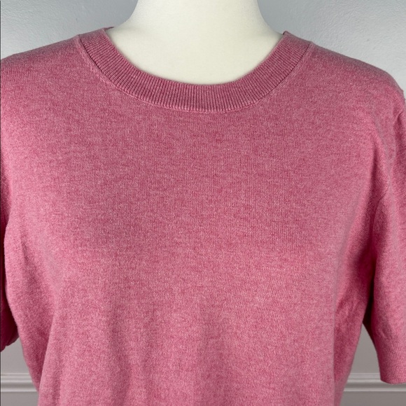 J. Crew Cashmere Blend Pink Top XL Short-Sleeve Sweater Pink Lady Balletcore - Picture 6 of 14